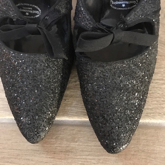 Vintage Stiletto Heels Dream Step Black Sparkle Pumps from 60s Size 7.5 - Picture 6 of 8